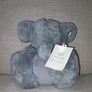 Cloud Island Plush Gray Elephant Blanket and Plush Toy Set